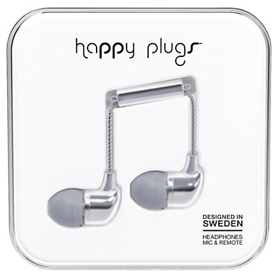 Happy Plugs In-Ear Headphones with Mic/Remote Grey Happy Plugs In-Ear Headphones with Mic/Remote Grey